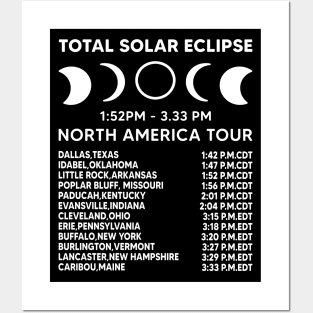 2024 total solar eclipse April 8th Path Of The Eclipse North America Tour State Totality Posters and Art